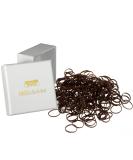 Hair -minded hair tie rubber tapes mini small (250 pieces | brown | 1cm) including box for storage (dark brown box color: white) - Buy Online on GoSupps.com