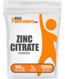 BulkSupplements Zinc Citrate Powder - 30mg - Immune Support - 100 Servings - 1kg - Buy Online on GoSupps.com