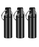 3 Pack Keychain Medication Pill Boxes - Waterproof Mini Travel Case for Vitamins & Daily Medications - 7 Day Organizer in Black - Buy Online on GoSupps.com