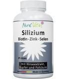 Organic High-Dose Silicon from Bamboo Extract - 120 Vegan Capsules | Biotin Zinc Selenium Copper & Folic Acid - High Bioavailability | German Quality - Buy Online on GoSupps.com