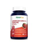 NusaPure American Ginseng 5000mg - 200 Veggie Capsules | Vegetarian, Non-GMO, Gluten-Free - Buy Online on GoSupps.com