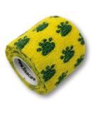 Lisacare Self-Adhering Bandage for Pets & Horses - 2 Rolls (5cm) - Adhesive Tape Cohesive Air-Permeable Elastic - Huge Color & Motif Selection (Paws Yellow) - 2-Set - International Shipping Available! - Buy Online on GoSupps.com