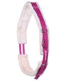 QHP Lunging Girth Ontario - Adjustable Faux Fur Cob (Thoroughbred Fuchsia) | International Shipping Available - Buy Online on GoSupps.com