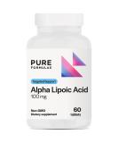 Alpha Lipoic Acid 100mg - PureFormulas ALA Supplement for Liver Support Antioxidants Nerve & Cardiovascular Health - Non-GMO 60 Tablets - Buy Online on GoSupps.com