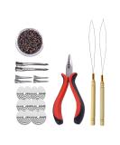 Microring Extensions Set: 3-Hole Pliers & 500 Brown Nanorings with Silicone for Perfect Hair Extensions - Buy Online on GoSupps.com
