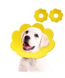 2-Piece Adjustable Soft Protective Collar for Dogs & Cats - Leak Protection Neck Rope - Recyclable Elisabethane Pet Collar in Yellow (Large) - Buy Online on GoSupps.com