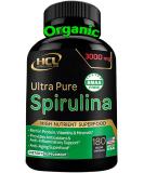 Organic Spirulina Powder Capsules 3000mg - Non-Irradiated Blue Green Algae - Vegan Protein - Green Superfood - 180 Pills Made in USA - Buy Online on GoSupps.com
