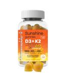 High Strength Vitamin D Gummies with K2, Calcium | 2 Months Supply | Natural Orange Flavoured | Sugar-Free & Vegetarian - Buy Online on GoSupps.com