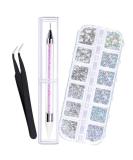 1500 Self-Adhesive Rhinestones - 6 Sizes Glittering Crystal Gemstones for Nails Clothing & Crafts + Tweezers & Picker Pen - Buy Online on GoSupps.com