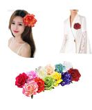 Elegant 4-inch Rose Flower Hair Clips - Boho Hair Accessories for Women and Girls - Buy Online on GoSupps.com