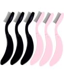 6 PCS Folding Eyelash Comb Set - Stainless Steel Lash Separator & Brow Comb | Metal Teeth Eyebrow Mascara Applicator - Perfect for Defined Lashes | Black & Pink Colors - Buy Online on GoSupps.com