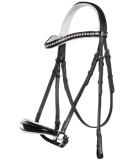 HKM Riding Bridle Carolin 9112 - Black/White Warmblood | High-Quality International Shipping - Buy Online on GoSupps.com