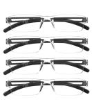 Cojwis 4er-pack frameworkless reading glasses for women and men light and comfortable anti blue light reading aid /tr90 glasses (4 black 2.75 multiplier_x) 4 black 2.75 x - Buy Online on GoSupps.com