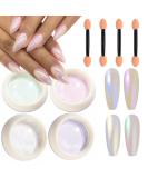 Magic Mermaid Chrome Nail Powder Set - Pearl Chrome Metallic Mirror Effect Pigment for Gel Polish Nail Art Decoration - Buy Online on GoSupps.com