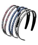 Colorful Crystal Rhinestone Headband Set - 3 Slipproof Hair Accessories for Women & Girls | Elastic Hair Bands in 3 Colors - Buy Online on GoSupps.com