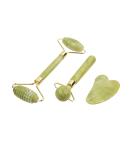 3-in-1 Jade Gua Sha & Face Roller Set - Natural Face Massage Tools for Puffy Eyes Saggy Skin & Muscle Relief | International Shipping Available - Buy Online on GoSupps.com