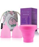 Fainfun Menstrual Cup Set - 2 Soft Silicone Period Cups (Size Small & Large) - Eco-Friendly Pink Menstruation Cups for Comfort & Protection - Shop Now! - Buy Online on GoSupps.com