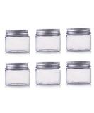 200ml PET Plastic Cosmetic Containers with Silver Aluminum Lids | 6 Pack Empty Jars for Creams Lotions Ointments & Makeup - Buy Online on GoSupps.com