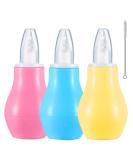 GWAWG 3 PCS Baby Nasal Aspirator Nose Sucker - Mucus Removal for Newborns and Toddlers (Blue Yellow Pink) - Buy Online on GoSupps.com