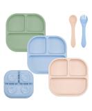 FireTink 3-Piece Silicone Baby Plate Set - BPA-Free Suction Cup Slip-Resistant Children's Dishware with Fork & Spoon - Buy Online on GoSupps.com