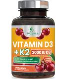 High Potency Vitamin D3 + K2 (MK-7) 2-in-1 Formula - 120 Chewable Tablets for Heart, Bone & Immune Health - Buy Online on GoSupps.com