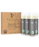 Organic Lip Balm Pack Peppermint - 4 Lip Balm for Dry Cracked Lips, Christmas Stocking Stuffers Women & Men, Lip Balm Set, Lip Moisturizer, Natural Lip Balm for Men, Lip Care Products for Lip Repair - Buy Online on GoSupps.com