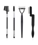 4 Pcs Eyebrow Brush & Comb Set - Professional Eyelash Separator Tool & Spoolies for Perfect Eye Makeup - Remove Clumps & Create Flawless Brows - Buy Online on GoSupps.com