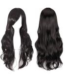 ColorfulPanda Long Black Synthetic Wig for Women - Curly Wavy Hair for Cosplay, Party, Halloween - Buy Online on GoSupps.com