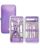 Glamne Manicure Pedicure Set Tools Professional Stainless Steel Nail Care Kits with Holographic Travel Case(Purple) - Buy Online on GoSupps.com