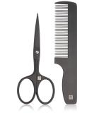 ZWILLING TWINOX M Beard Care Set - Premium Scissors & Comb with Cowhide Case | Beard Trimming Kit Black 97713-004-0 - Buy Online on GoSupps.com
