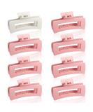 Xunyee 8 Pcs Bridesmaid Hair Clips - Large Matte Bridal Rectangular Claw Clips for Wedding - Pink Bachelorette Party Decor & Styling Accessories - Buy Online on GoSupps.com