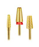 Depvko 3-Part Nail Drill Set - 5-in-1 3/32 Conical Hard Metal Drill for Acrylic & Gel Removal (Gold) - Premium eCommerce - Buy Online on GoSupps.com