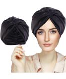 Silk Hair Bonnet for Sleeping - Double Layer Soft Night Cap for Women - Black - Buy Online on GoSupps.com