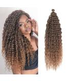Deep Twist Crochet Hair - 22 Inch Ombre Curly Braided Extensions | 6 Packs Synthetic Kinky Curl Hairstyle (T27#) - Buy Online on GoSupps.com