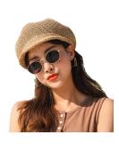 Octagonal Cap Straw Women Summer Newsboy Hat | Adjustable Boinas para Mujer | Breathable Knitted Beret - Buy Online on GoSupps.com