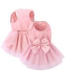 Shop Asenku Dog Dress - Princess Lace Puppy Wedding & Birthday Party Outfit for Small to Medium Dogs & Cats - Light Pink - Buy Online on GoSupps.com