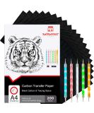 Raimarket 200 Sheets Black Carbon Paper for Tracing On Fabric | Carbon Paper for Tracing on Wood & Canvas  Tracing Paper for Drawing Sewing Patterns  5 Stylus  A4 Size (9 X 13) Graphite Transfer Paper Black_200 - Buy Online on GoSupps.com