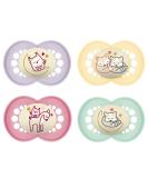 MAM Original Night Pacifier Set for Girls - Soft Silicone 6-16 Months 4-Pack with Sterilizer Cases - Ideal for International Shipping - Buy Online on GoSupps.com