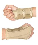HYCOPROT Adjustable Wrist Support Brace for Men and Women - Carpal Tunnel Splint for Tendonitis, Arthritis, Sprains - L/XL Beige-Right Hand - Buy Online on GoSupps.com
