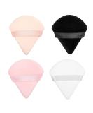 4 Pieces Soft Makeup Powder Puff Set - Triangle Loose Powder Applicators for Foundation - Wet/Dry Cosmetic Puffs (Black White Pink Nude) - International Shipping - Buy Online on GoSupps.com