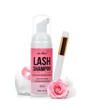 Lash Shampoo for Extensions | Oil-Free Eyelash Cleanser | Gentle Foaming 60ml | Salon & Home Care - Rose Scent - Buy Online on GoSupps.com