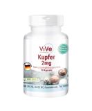 Copper 2 mg - 90 Vegan Capsules | Copper Bisglycinate - Essential Trace Element | Quality from Germany - ViVe Supplements - Buy Online on GoSupps.com