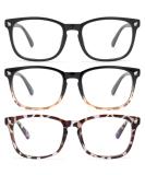 Gaoye 3-Pack Blue Light Blocking Glasses - Anti UV Computer Gaming Fake Glasses - Matte Black/Leopard/Black Tortoise - Reduce Headache & Eyestrain - Buy Online on GoSupps.com
