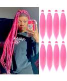 Leeven 8 Packs Pre Stretched Braiding Hair 26 Inch Yaki Texture Pink Brading Hair Extensions for Box Braids Kanekalon Hair Fiber Crochet Hair Extensions for Braiding /26 Inch Pink# 26 Inch (Pack of 8) PINK - Buy Online on GoSupps.com