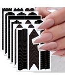 French Manicure Nail Stickers - 6 Sheets French Tip Nail Guides for DIY Nail Art - Buy Online on GoSupps.com