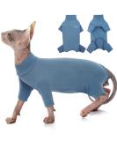 XXL Blue Sphynx Cat Sweater - Warm Turtleneck Jumper Costume Coat for Hairless Cats & Kittens - Buy Online on GoSupps.com