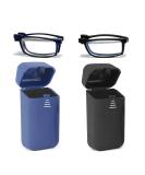 Hubeye Foldable Reading Glasses with Blue Light Filter - Adjustable 1.0 Diopters for Men & Women - Includes Hard Case - Buy Online on GoSupps.com