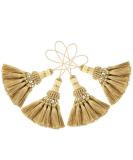 Set of 4 Golden Polyester Tassels for Craft and Home Decor - Key Tassel DIY Accessories for Curtain, Pillow, and Home Decor - Buy Online on GoSupps.com