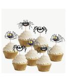 Halloween Happy Spiders Cupcakes Toppers Party Food Decorations Sticks Picks (24 Pack) - Buy Online on GoSupps.com
