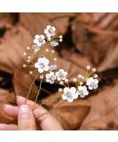IYOU Bridal Hairpins - Gold Sparkly Crystal & Pearl Flower Hair Accessories for Women & Girls (2 Pack) - Buy Online on GoSupps.com